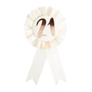 Birthday Rose Gold on White Rosette Badge-6