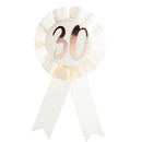 Birthday Rose Gold on White Rosette Badge-4