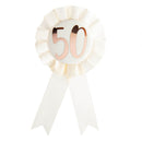 Birthday Rose Gold on White Rosette Badge-8