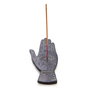 Silver Palmistry Flat Incense Burner - 0