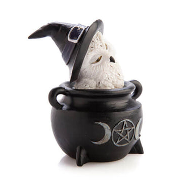 Snowy Owl Cauldron Figurine - 0