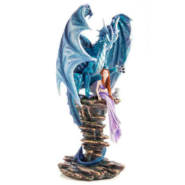 Blue Fairy Keeper Dragon Figurine - 0