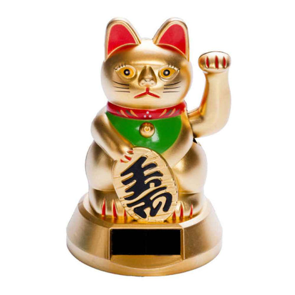 Chat Porte-Bonheur Doré Danseur Solaire