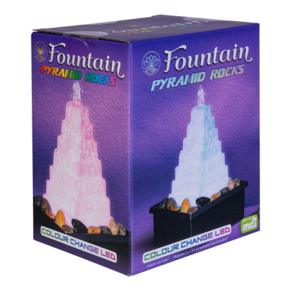 Led Fire Pyramid LED Pyramid with River Rocks Water Feature Fountain - His Gifts ...