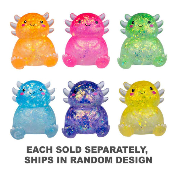 Squishy Glitter Axolotl Fidget Toy (1pc Random)