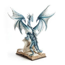 Large Blue Dragon Standing On An Open Ancient Book-2