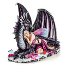 Large Sleeping Rose Fairy Figurine With Dragon-2