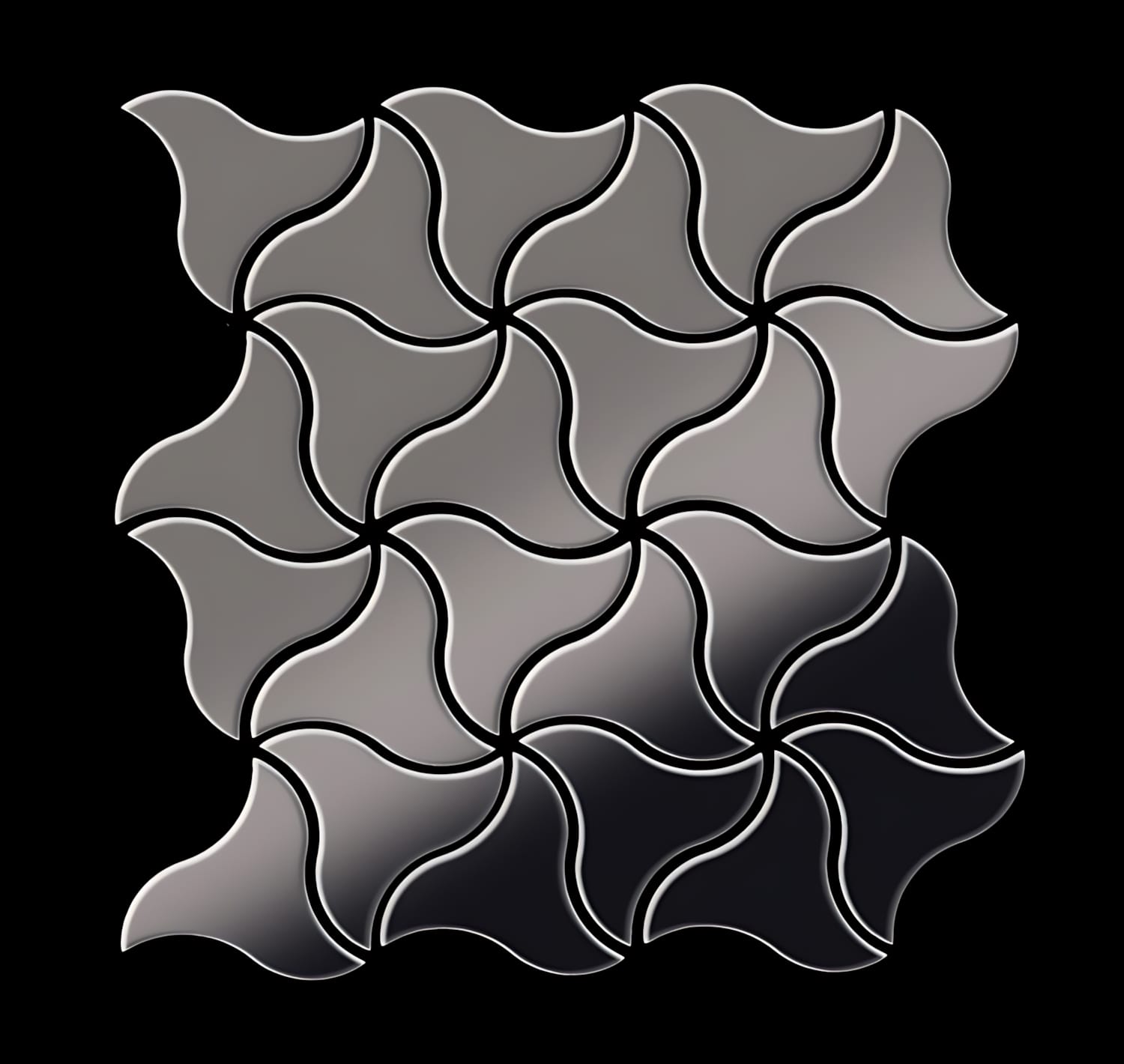 Mosaïque métal massif Carrelage Titane miroir Smoke gris foncé Grosseur 1,6mm ALLOY Ninja-Ti-SM dessiné par Karim Rashid0,67 m2