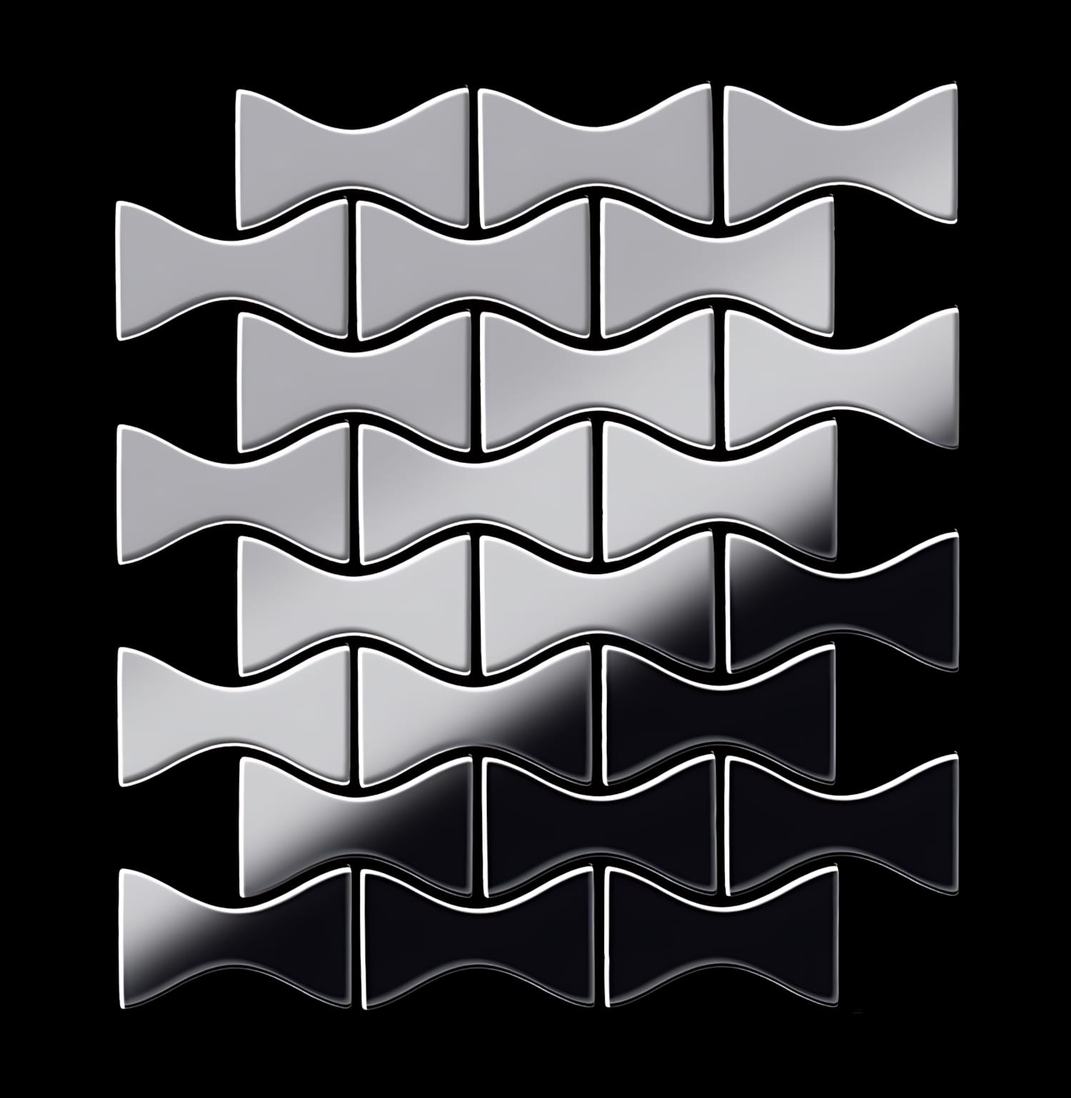 Mosaïque métal massif Carrelage Acier inoxydable Marine miroir gris Grosseur 1,6mm ALLOY Kismet-S-S-MM dessiné par Karim Rashid0,86 m2
