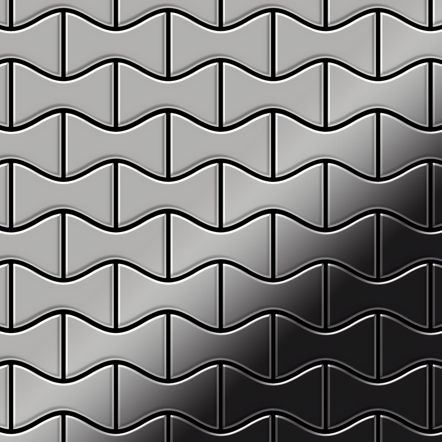 Mosaïque métal massif Carrelage Acier inoxydable Marine miroir gris Grosseur 1,6mm ALLOY Kismet-S-S-MM dessiné par Karim Rashid0,86 m2