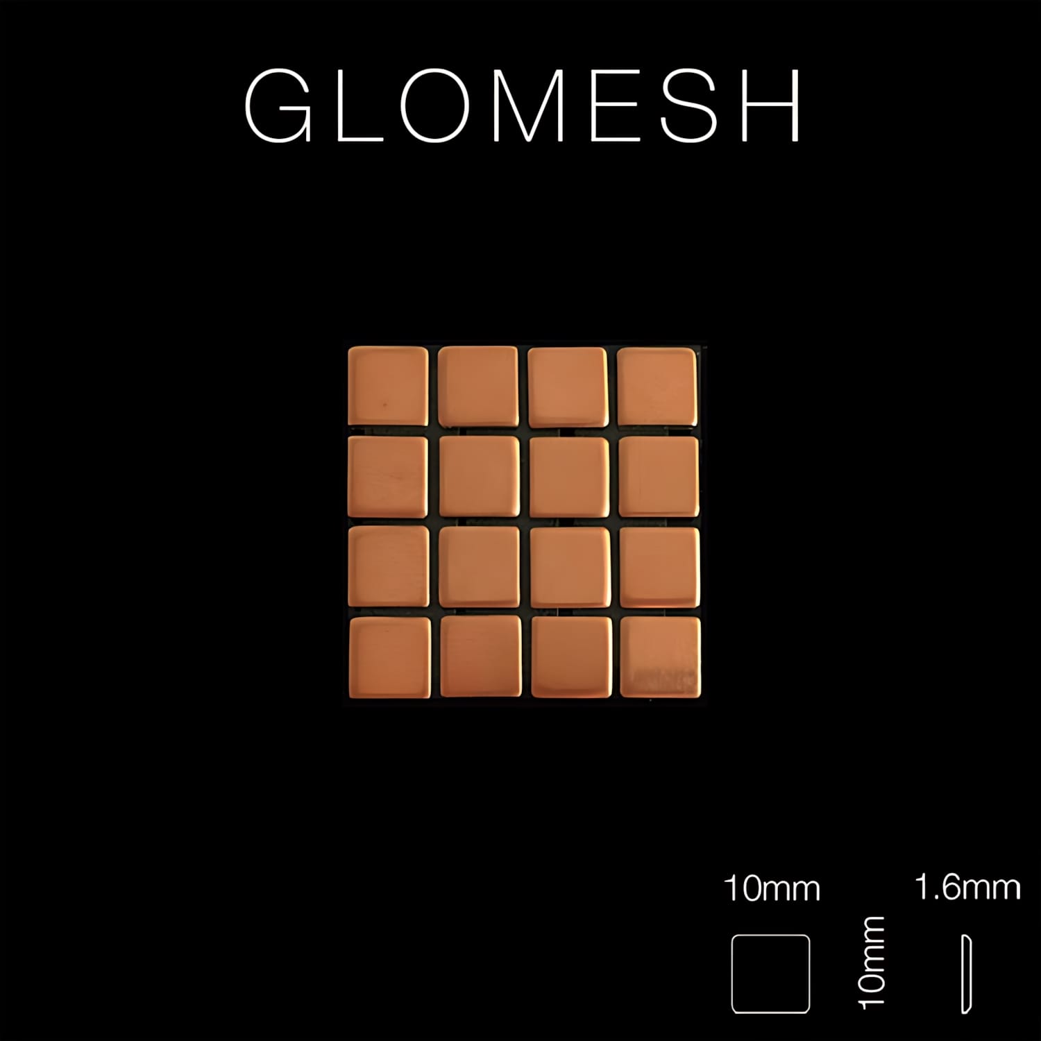 Mosaïque métal massif Carrelage Cuivre laminé cuivre Grosseur 1,6mm ALLOY Glomesh-CM 1,07 m2 - 0