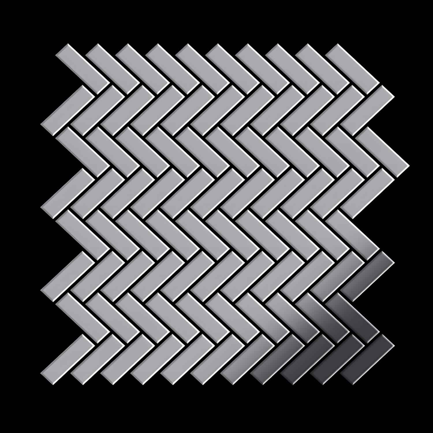 Mosaïque métal massif Carrelage Acier inoxydable miroir gris Grosseur 1,6mm ALLOY Herringbone-S-S-M 0,94 m2