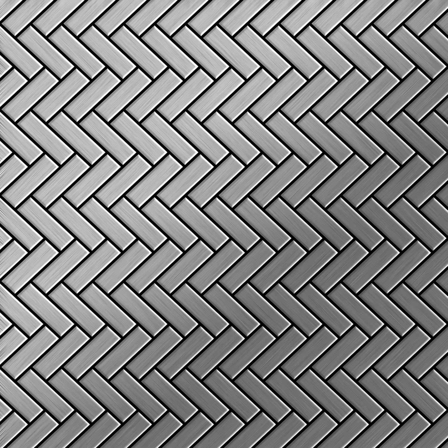 Mosaïque métal massif Carrelage Acier inoxydable miroir gris Grosseur 1,6mm ALLOY Herringbone-S-S-M 0,94 m2