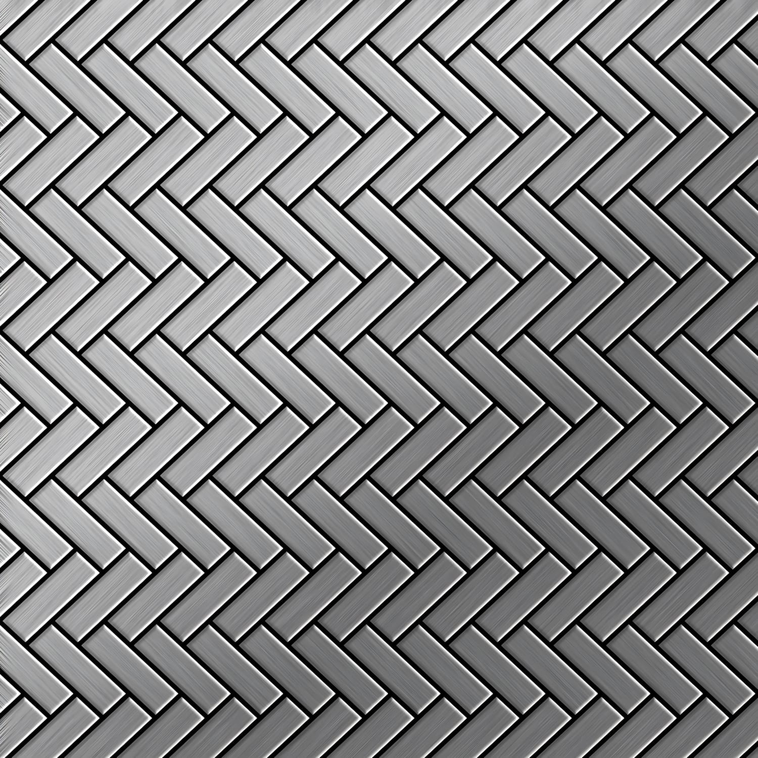 Mosaïque métal massif Carrelage Acier inoxydable brossé gris Grosseur 1,6mm ALLOY Herringbone-S-S-B 0,94 m2