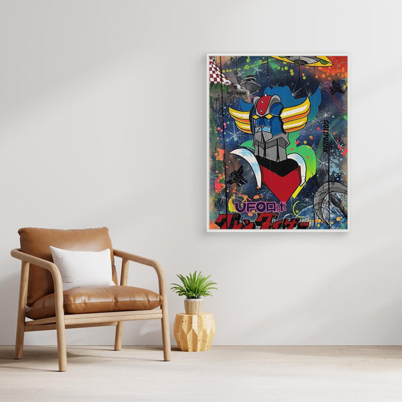 Goldorak reproduction officielle sur toile de l'œuvre de Vincent STREIFF