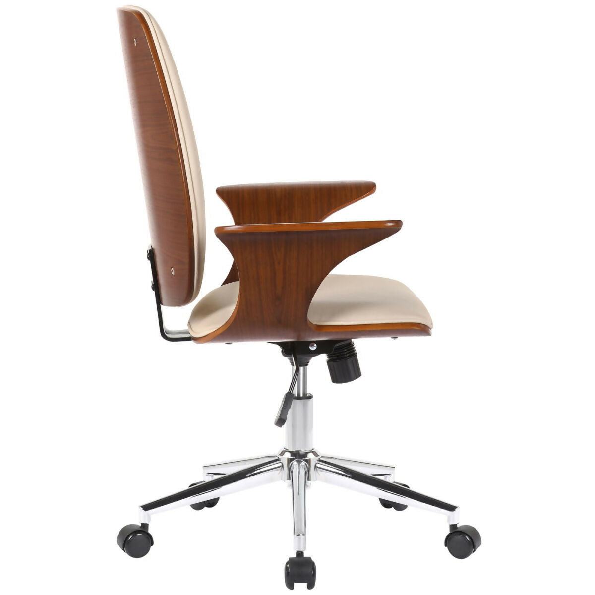 Fauteuil de bureau Burbank - Noyer - Crème