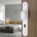 2 poignées de porte sur plaque CHIC, Entrée de clé pour chambre, Finition aluminium blanc RAL 9016, Entraxe standard 195 mm