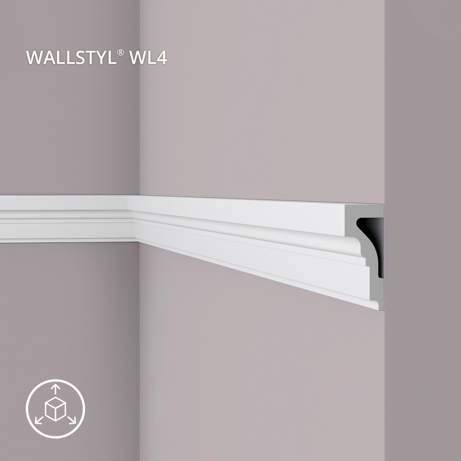 Cimaise NMC WL4 WALLSTYL Noel Marquet Moulure décorative Corniche Moulure décorative design intemporel classique blanc 2 m - 0