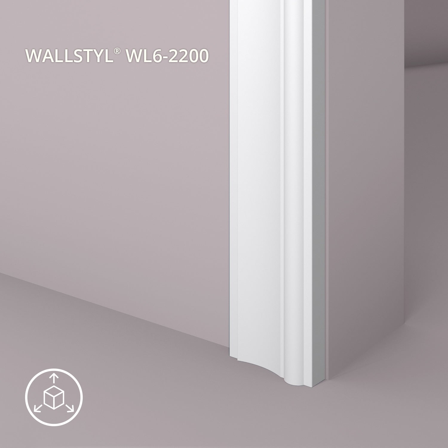 Encadrement de porte NMC WL6-2200 WALLSTYL Noel Marquet Moulure décorative Cimaise Moulure frise design intemporel classique blanc 2,2 m