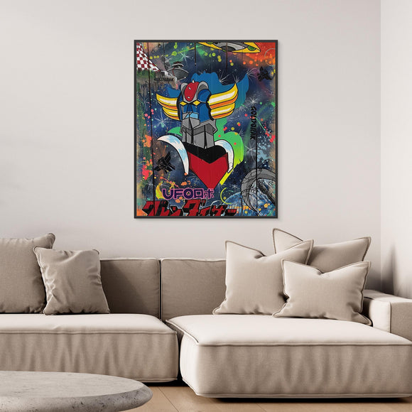 Goldorak reproduction officielle sur toile de l'œuvre de Vincent STREIFF