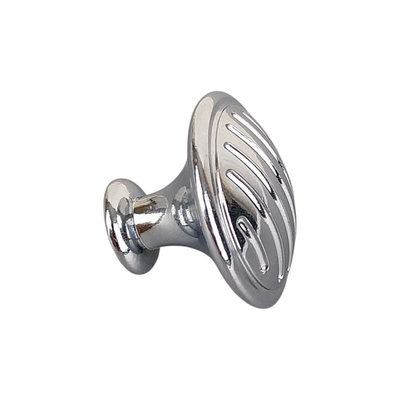 Bouton de meuble ROND STRIE, Finition zamak chrome