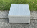 Fimous Mobilier de jardin extérieur Table basse Carrée PE Rotin Table à thé Gris Clair-2