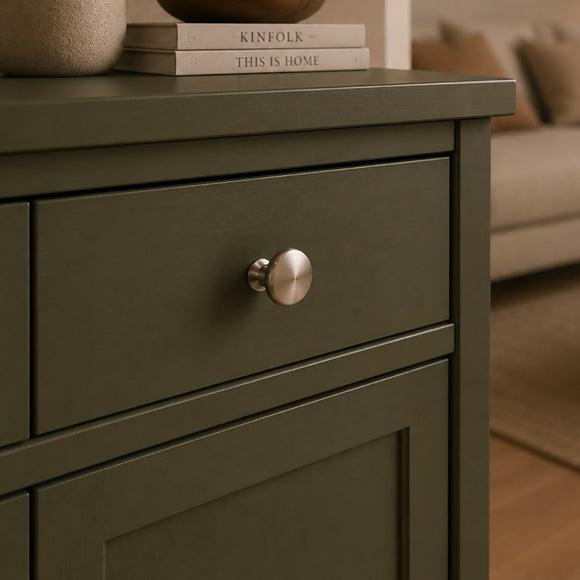 Bouton de meuble ROND, Finition zamak nickel mat
