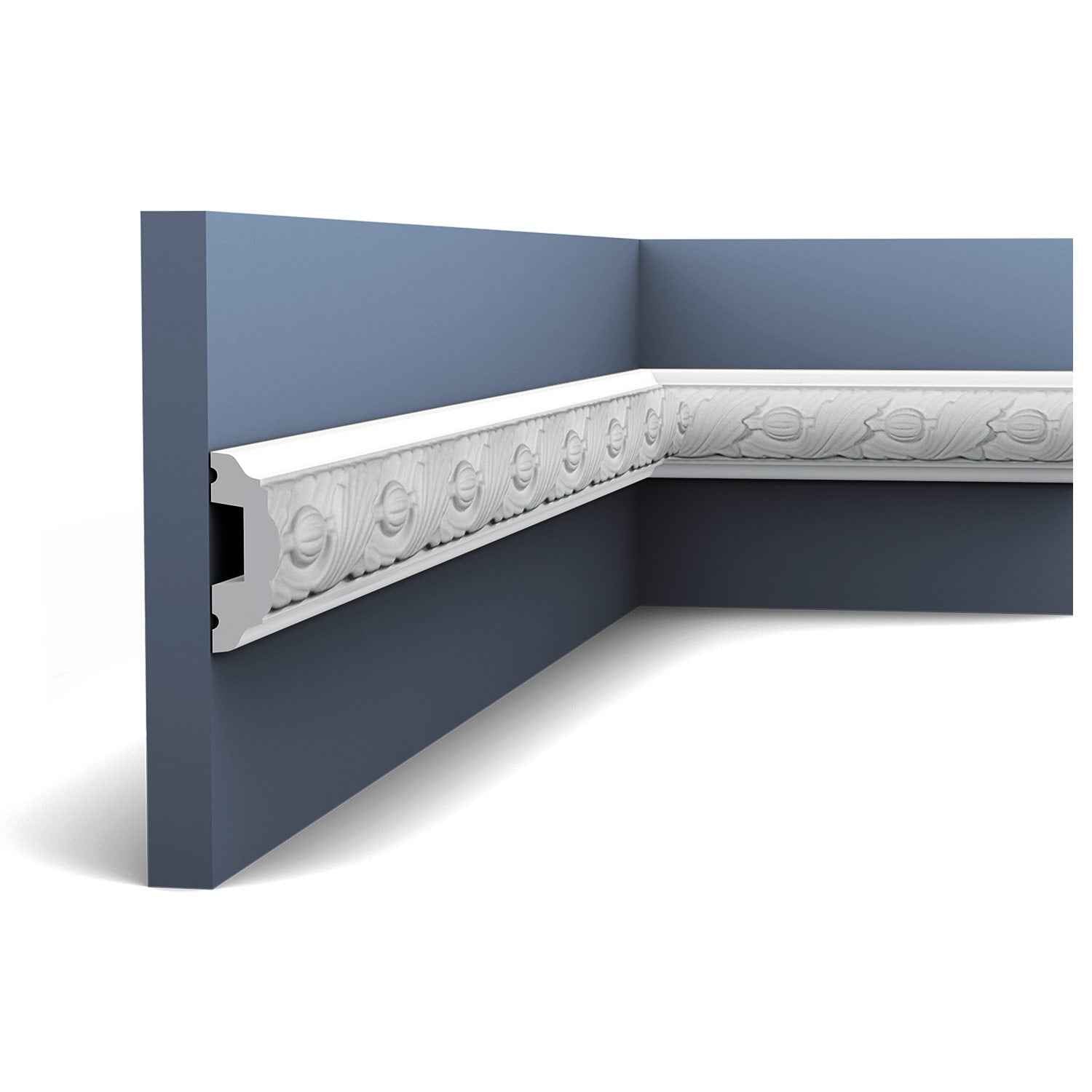 Cimaise Corniche Moulure Décoration de stuc Orac Decor P1020 LUXXUS Profil décoratif du mur avec relief 2 m