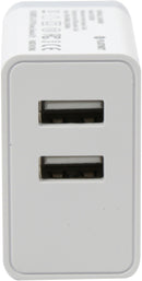 Chargeur USB Platinet 2xUSB 3.4A, blanc + câble (43723)