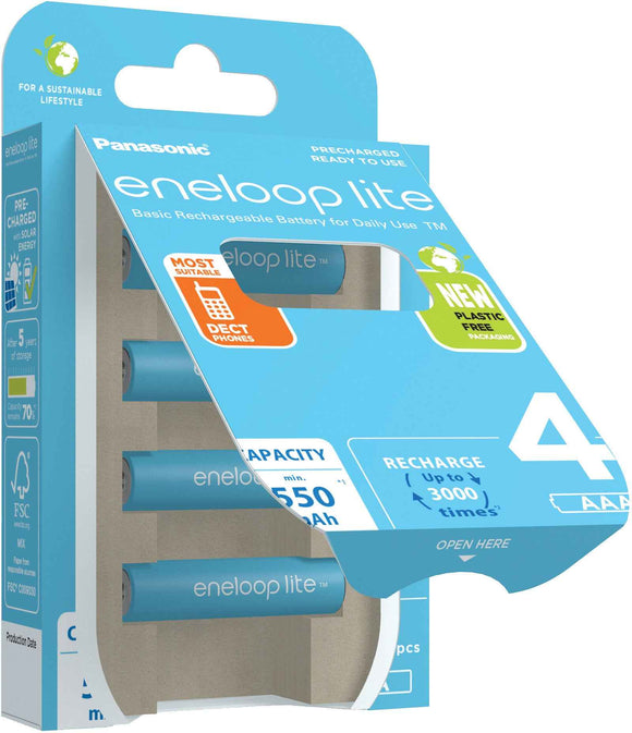 Rechargeable batteries PANASONIC ENELOOP LITE AAA 550 mAh 4 szt (BK-4LCCE/4CP)
