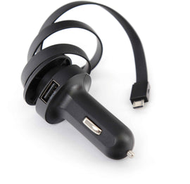 Platinet PLCRRCC Universal IC Car charger 2.4A USB + Rolling Micro USB Cable