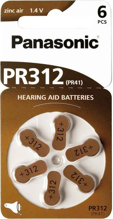 Panasonic hearing aid battery PR312L/6DC