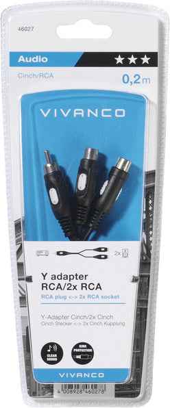 Câble Vivanco 1xRCA - 2xRCA 0,2 m (46027)