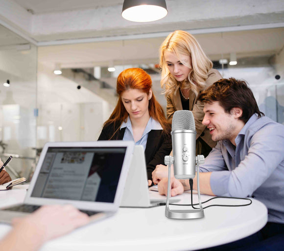 Microphone de studio USB à condensateur Boya, stéréo (USB Type-C, Lightning et USB-A) « BY-PM700SP » (jaune)