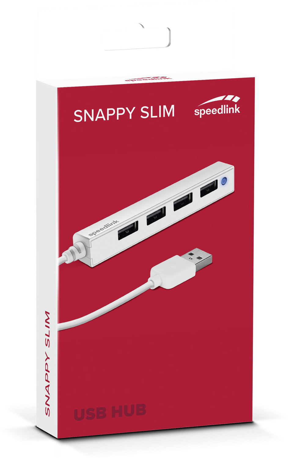 Hub USB Speedlink Snappy Slim 4 ports USB 2.0 passif, blanc (SL-140000-WE)