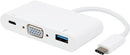 Adaptateur Vivanco USB-C - VGA 3 en 1, blanc (34294)