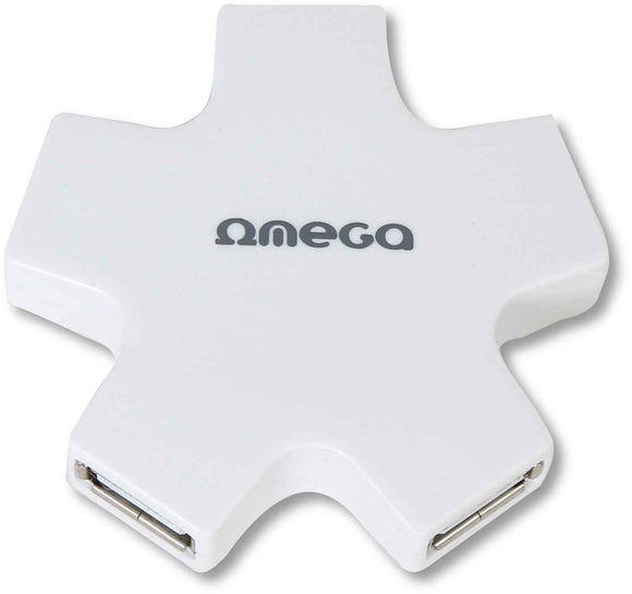 Hub USB 2.0 Omega 4 ports, blanc (OUH24SW)