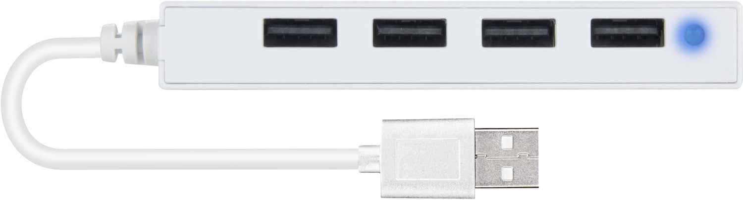 Hub USB Speedlink Snappy Slim 4 ports USB 2.0 passif, blanc (SL-140000-WE)