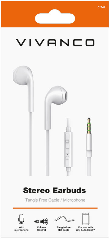 Écouteurs stéréo Vivanco, blancs (61741)