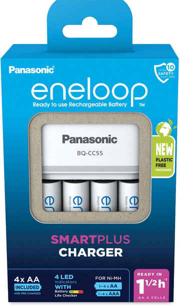 Battery charger PANASONIC Eneloop Smartplus BQ-CC55 + 4x AA 2000 mAh (K-KJ55MCD40E)
