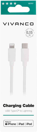 Vivanco cable Lightning - USB-C 15cm, white (62757)