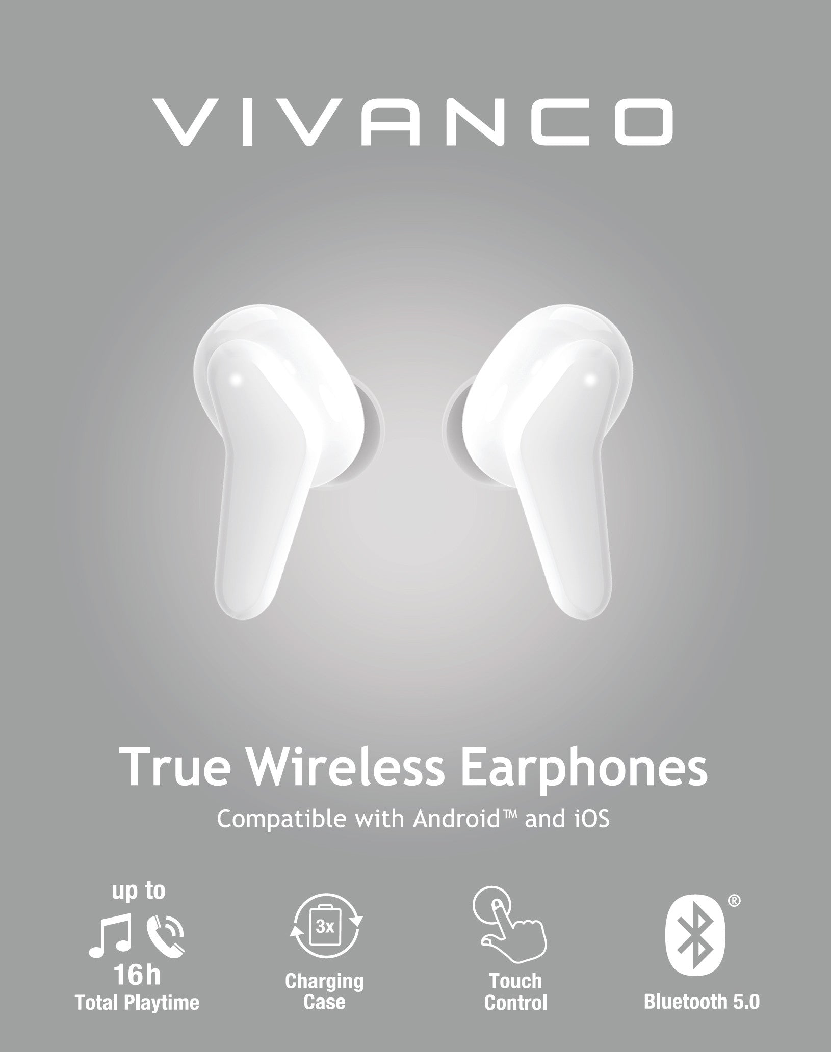 Casque sans fil vivanco fresh pair bt blanc 60604