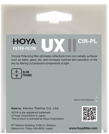 Filtre polarisant circulaire Hoya UX II 37 mm