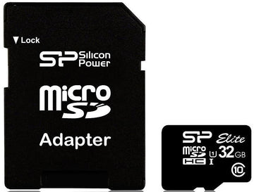 Silicon Power memory card microSDHC 32GB Elite + adapter