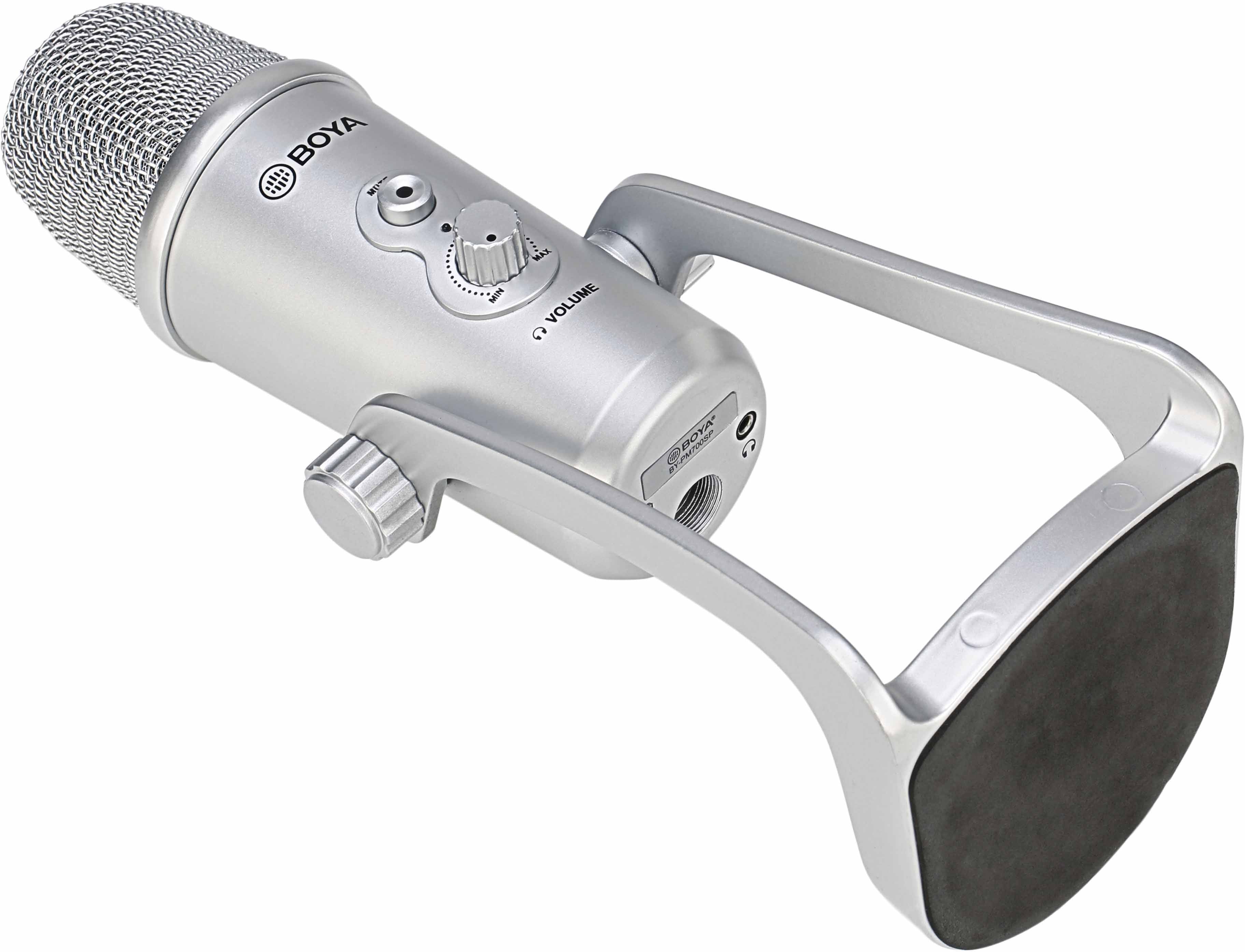 Microphone de studio USB à condensateur Boya, stéréo (USB Type-C, Lightning et USB-A) « BY-PM700SP » (jaune)