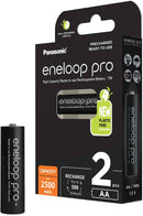 Panasonic Eneloop Pro Batteries AA 2500mAh rechargeable 2pcs.