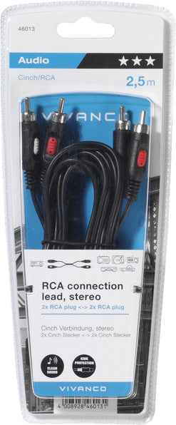 Câble Vivanco 2xRCA - 2xRCA 2,5 m (46013)