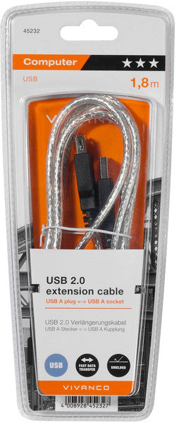 Câble USB 2.0 AM-AF Vivanco 1,8 m (45232)