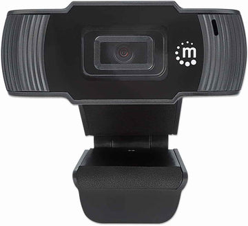 Manhattan USB Webcam, Two Megapixels (Clearance Pricing), 1080p Full HD, USB-A, Integrated Microphone, Adjustable Clip Base, 30 frame per second, Black, Three Year Warranty, Box