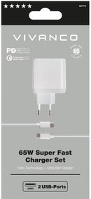 Chargeur Vivanco USB-C - USB-A 65 W 1 m (62773)
